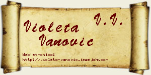 Violeta Vanović vizit kartica